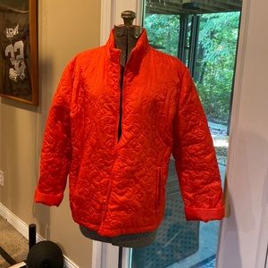 Chicos Red quilted jacket.